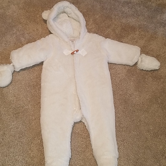 faux fur baby snowsuit